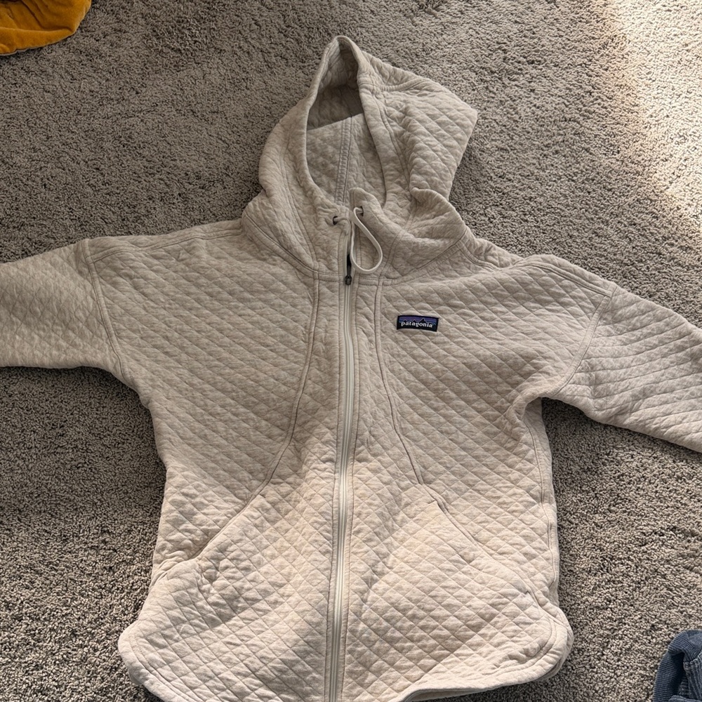 Patagonia Quilted Hooded Zip Jacket - Cream